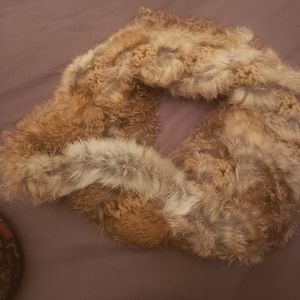 Rudsak genuine rabbit fur circular scarf